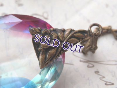 画像4: 特大アイリスガラスのペンダント オーバル