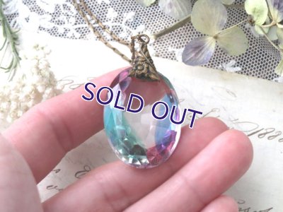 画像3: 特大アイリスガラスのペンダント オーバル