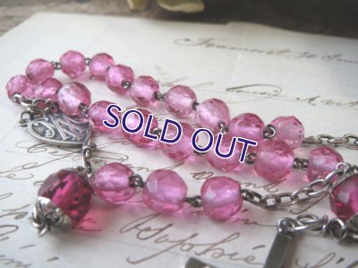 画像6: フューシャピンクガラスのロザリオ