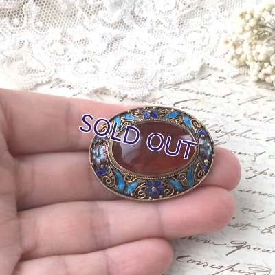 画像11: 琥珀とエナメルのブローチ