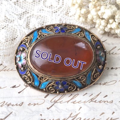 画像3: 琥珀とエナメルのブローチ