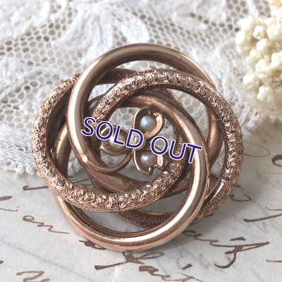 画像7: クローバーとパールのラヴァーズノットブローチ