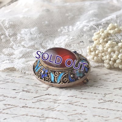 画像6: 琥珀とエナメルのブローチ