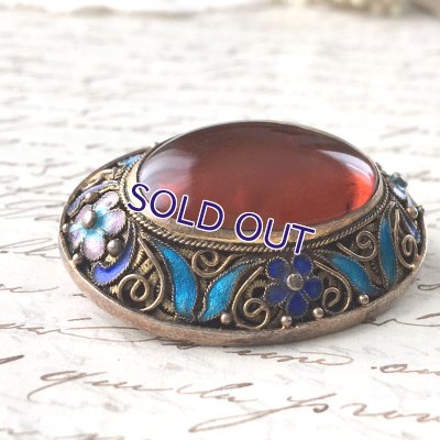 画像4: 琥珀とエナメルのブローチ