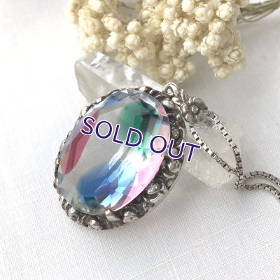 画像6: 大きなアイリスガラスのオーバルペンダント