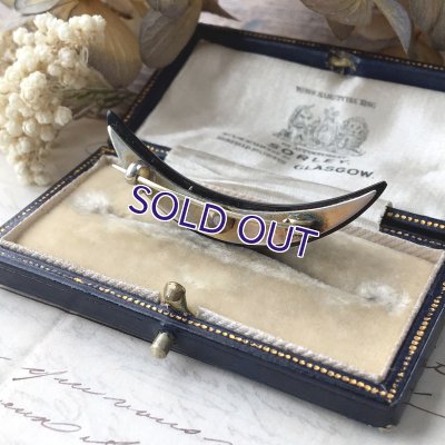 画像7: パールとフレンチジェットの三日月ブローチ