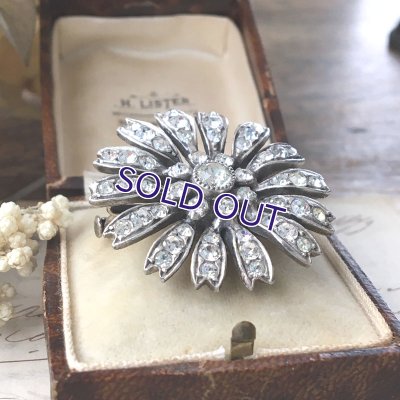 画像4: ガラスのシルバーフラワーブローチB