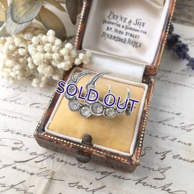 画像8: ガラスのダブル三日月シルバーブローチ