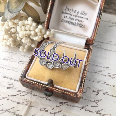 画像11: ガラスのダブル三日月シルバーブローチ