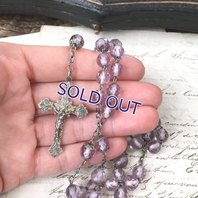 画像12: 彫金細工十字のガラスロザリオ