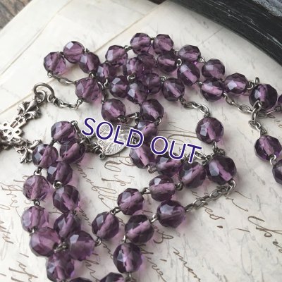 画像6: 百合十字のアメジストガラスロザリオ