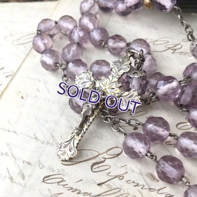 画像3: 彫金細工十字のガラスロザリオ