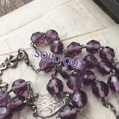 画像5: 百合十字のアメジストガラスロザリオ