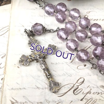 画像11: 彫金細工十字のガラスロザリオ