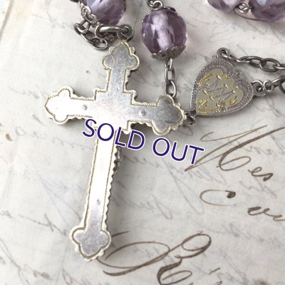 画像10: 彫金細工十字のガラスロザリオ