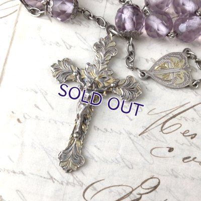 画像9: 彫金細工十字のガラスロザリオ