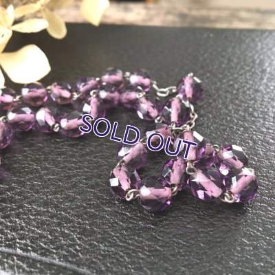 画像9: 百合十字のアメジストガラスロザリオ