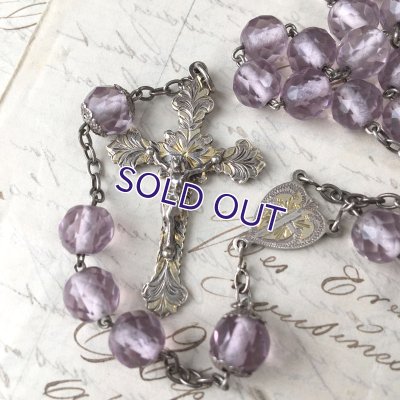 画像8: 彫金細工十字のガラスロザリオ