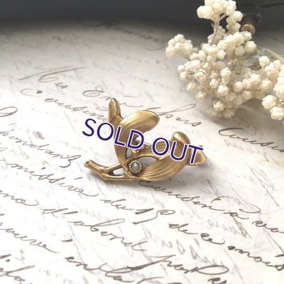 画像8: FIXヤドリギとパールのゴールドブローチ