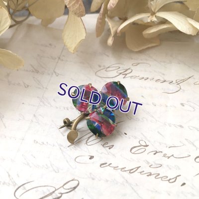 画像4: アイリスガラスのクローバーブローチc