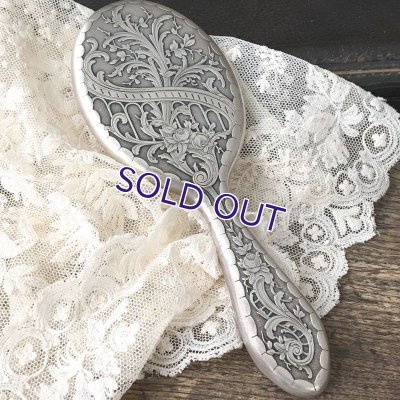 画像3: 銀製バラとアカンサスの手彫り細工手鏡