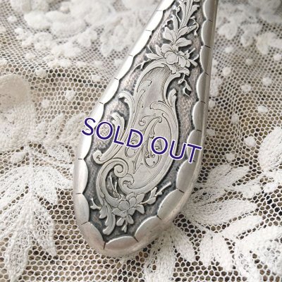 画像11: 銀製バラとアカンサスの手彫り細工手鏡