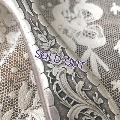 画像5: 銀製バラとアカンサスの手彫り細工手鏡