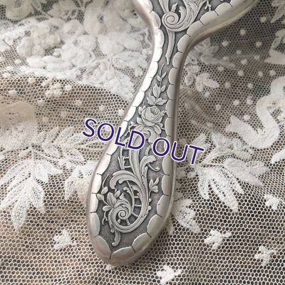 画像10: 銀製バラとアカンサスの手彫り細工手鏡