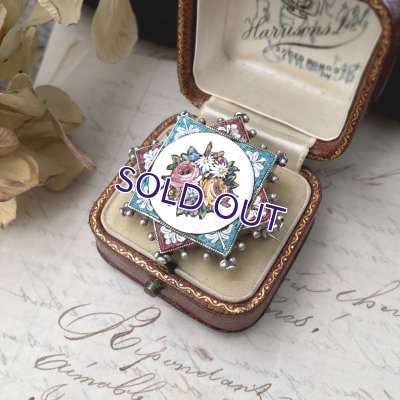 画像9: マイクロモザイクのシルバーブローチ