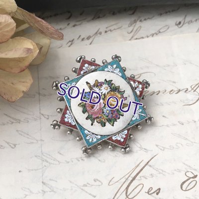 画像7: マイクロモザイクのシルバーブローチ