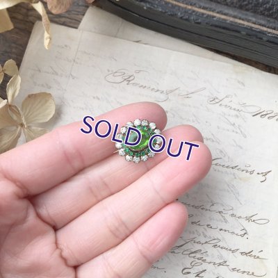 画像10: グリーンガラスのタイニーブローチ