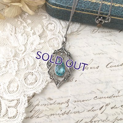 画像8: ブルーガラスのアールデコペンダント