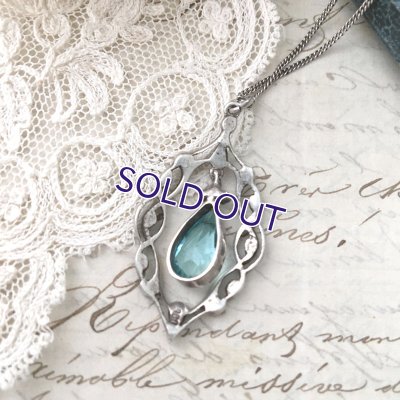 画像7: ブルーガラスのアールデコペンダント