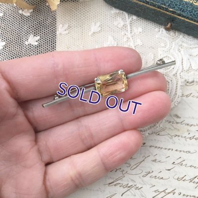 画像8: シトリンガラスのシルバーバーブローチ