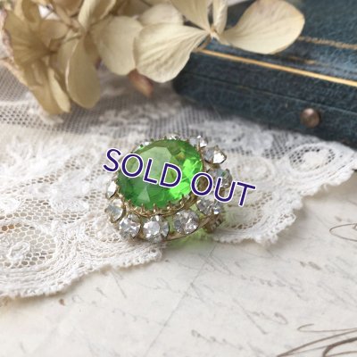 画像7: グリーンガラスのデイジーブローチ