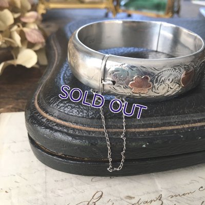 画像9: イギリス製 花とハートのシルバーバングル