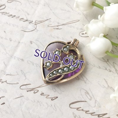 画像5: スズランパールとガラスハートのゴールドペンダント