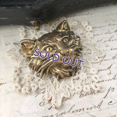 画像7: 猫のゴールドブローチ