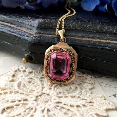 画像3: ピンクガラスのチェーンペンダント