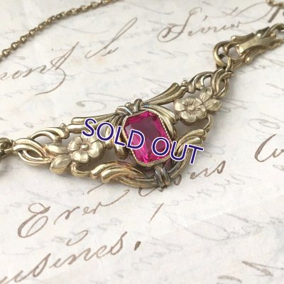 画像3: フューシャピンクガラスのジャーマンネックレス