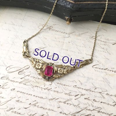 画像8: フューシャピンクガラスのジャーマンネックレス