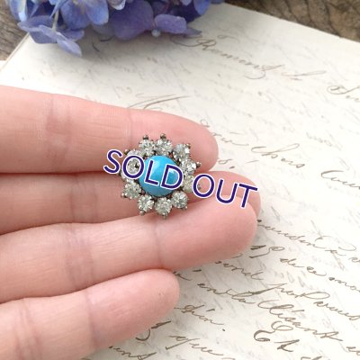 画像10: ターコイズガラスのプチブローチ