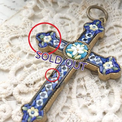 画像9: マイクロモザイクのクロスペンダント