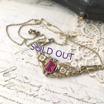 画像5: フューシャピンクガラスのジャーマンネックレス