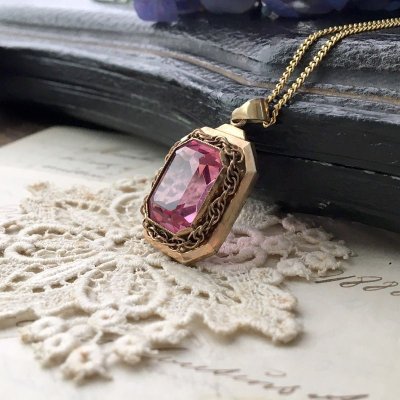 画像4: ピンクガラスのチェーンペンダント