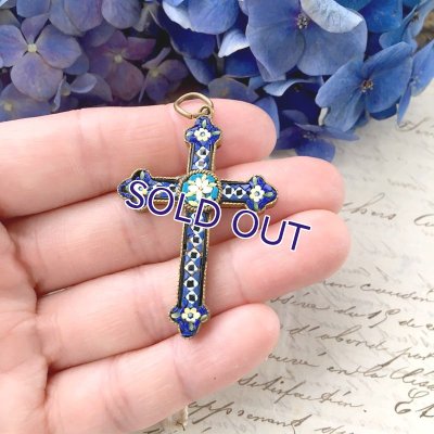 画像10: マイクロモザイクのクロスペンダント