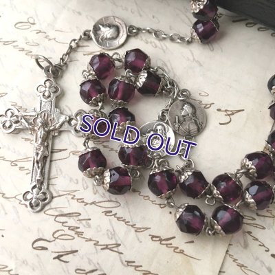 画像4: 総キャップパープルガラスのシルバーロザリオ