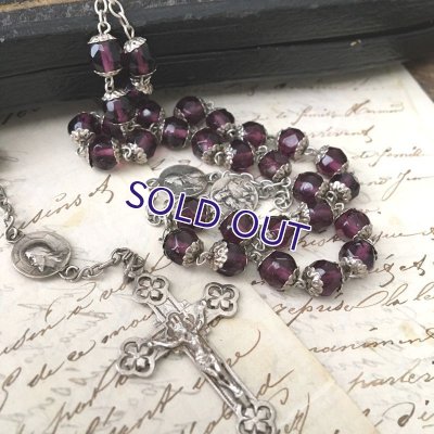画像3: 総キャップパープルガラスのシルバーロザリオ