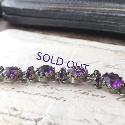 画像9: アメジストガラスのシルバーブレスレット