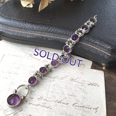 画像8: アメジストガラスのシルバーブレスレット
